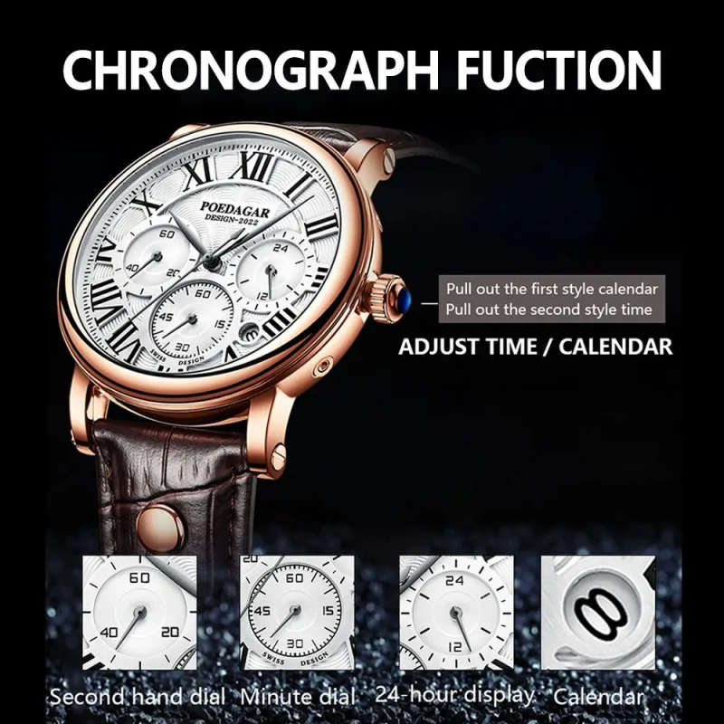 Ultra Thin Leather Strap Quartz Watch