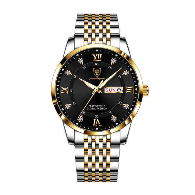 Luminous Quartz Waterproof Men's Watch With Calendar